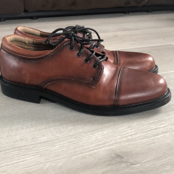 Dockers Brown Leather Cap Toe Shoes - Mens US Size 10.5 - Picture 4 of 14